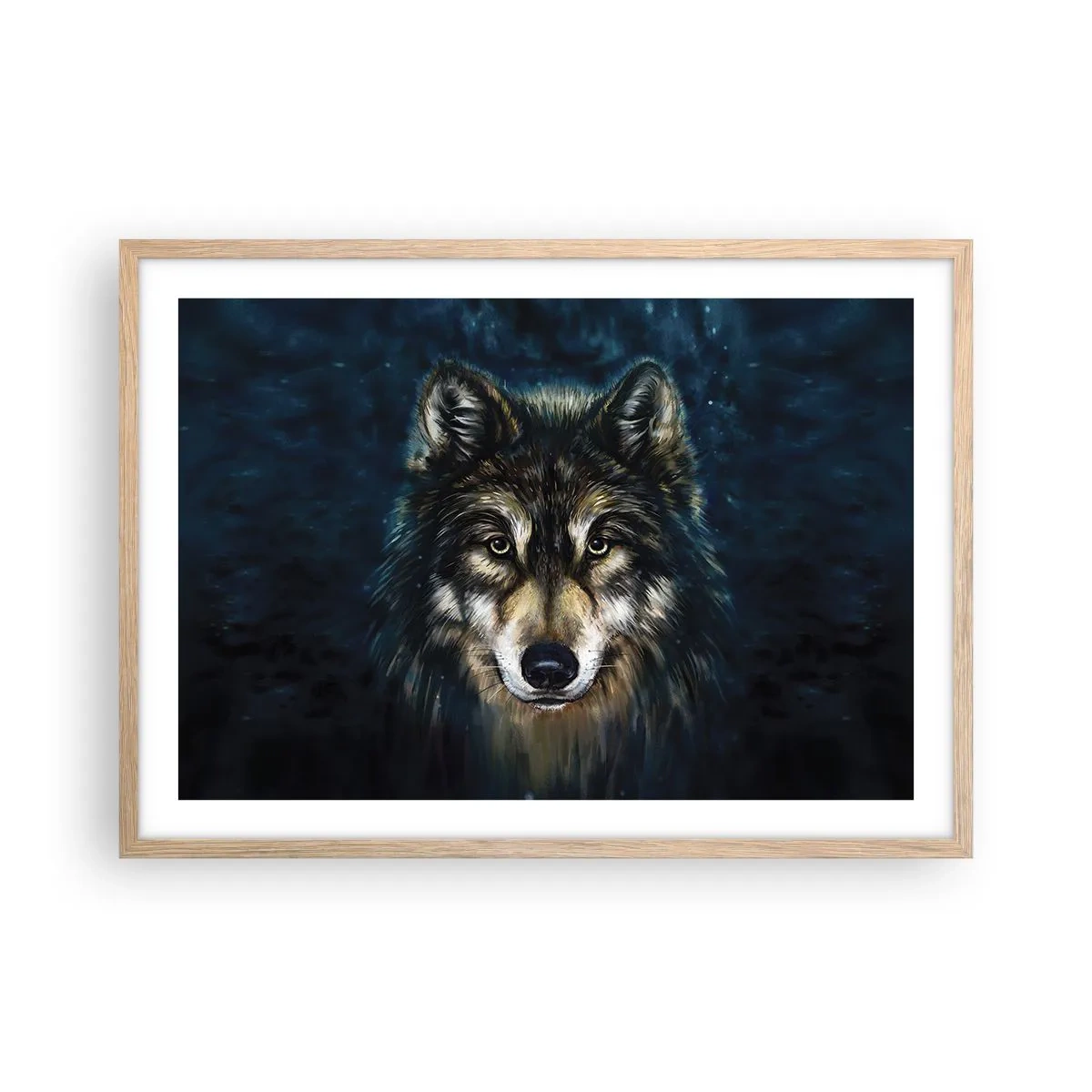 Pôster com moldura de carvalho claro - Alfa? E ómega - 70x50 cm