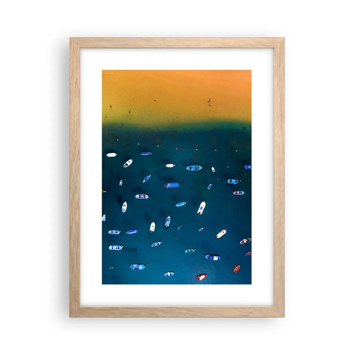 Pôster com moldura de carvalho claro - Jogo de férias - 30x40 cm