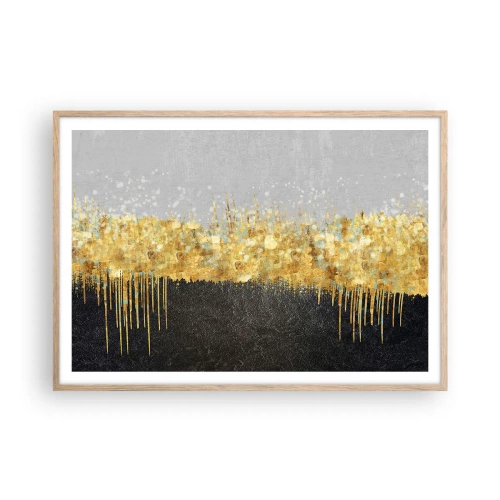 Pôster com moldura de carvalho claro - Para dentro e para cima - 100x70 cm