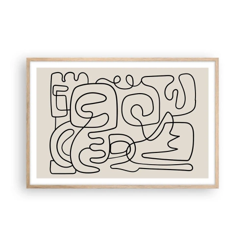 Pôster com moldura de carvalho claro - Na trilha - 91x61 cm