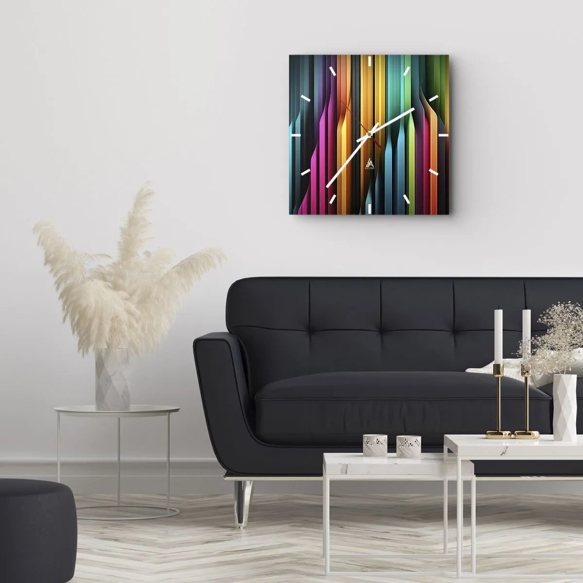 Relógio de parede - Relógio em vidro - Um órgão de luz - 40x40 cm