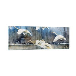 Quadro em vidro - Como no conto de fadas sobre cisnes selvagens - 90x30 cm