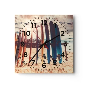 Relógio de parede - Relógio em vidro - Boa noite, até amanhã - 40x40 cm