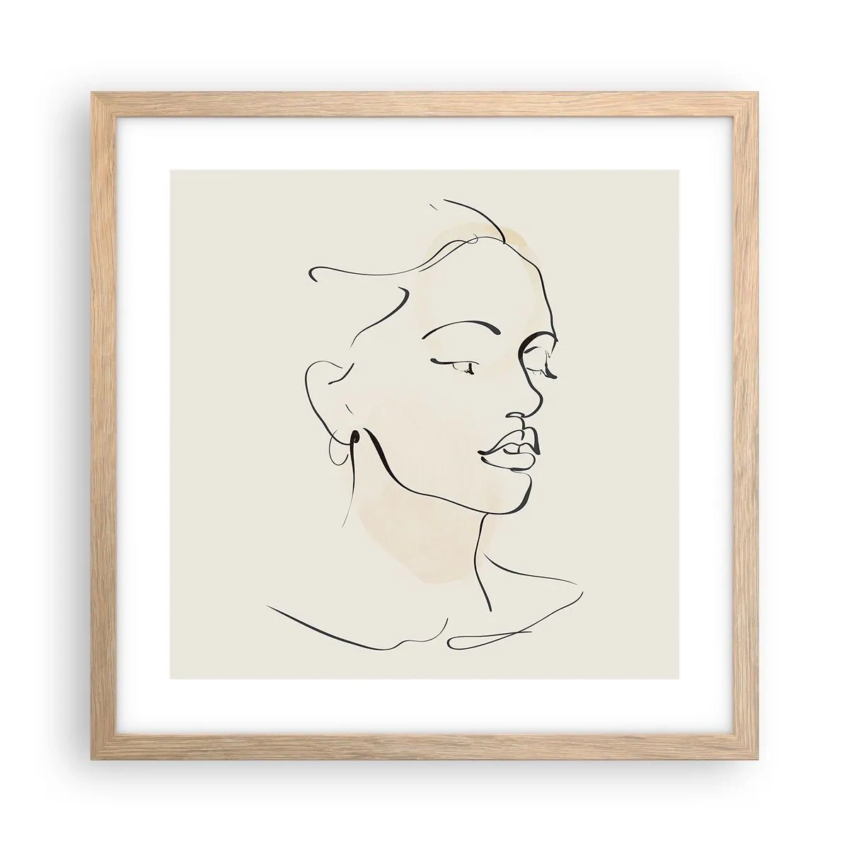 Pôster com moldura de carvalho claro - Uma certa linha - 40x40 cm