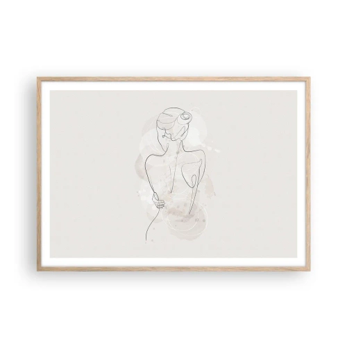 Pôster com moldura de carvalho claro - Como um instrumento sensível - 100x70 cm