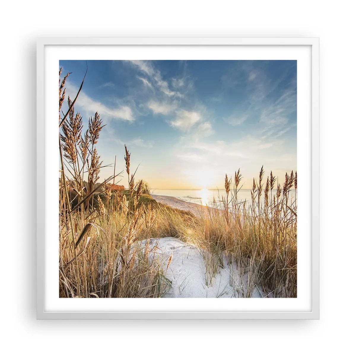 Pôster em moldura branca - Praia do Norte - 60x60 cm