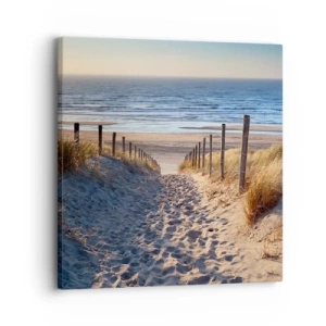 Quadro em tela - O som do mar, o canto dos pássaros, a praia selvagem entre a relva... - 30x30 cm