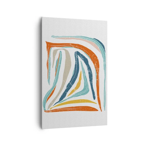 Quadro em tela - Abstração com um sorriso amigável - 80x120 cm