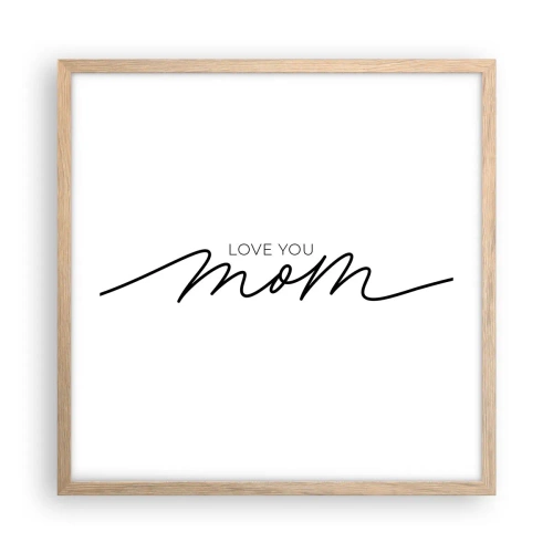 Pôster com moldura de carvalho claro - Uma grande emoção - 50x50 cm