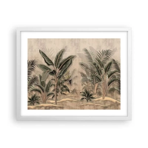 Pôster em moldura branca - Gravura em estilo colonial - 50x40 cm