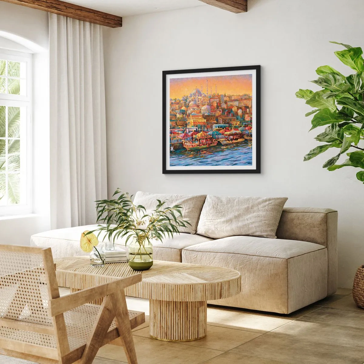 Pôster com moldura preta - Conto de Istambul - 60x60 cm