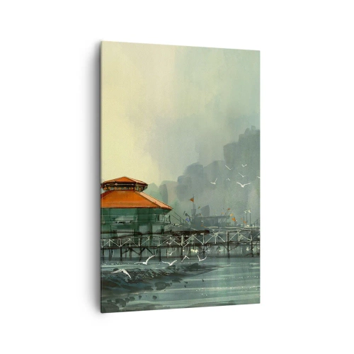 Quadro em tela - Um dia ensolarado no porto - 80x120 cm
