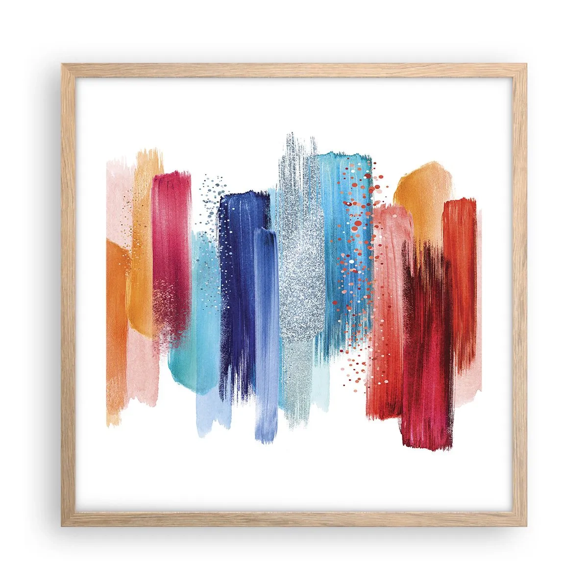 Pôster com moldura de carvalho claro - Para cima e para baixo - 50x50 cm