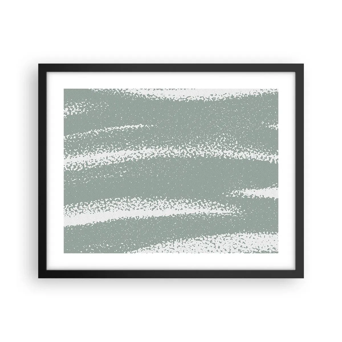 Pôster com moldura preta - Abstração em um clima de inverno - 50x40 cm