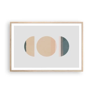 Pôster com moldura de carvalho claro - Círculo entre círculos - 91x61 cm