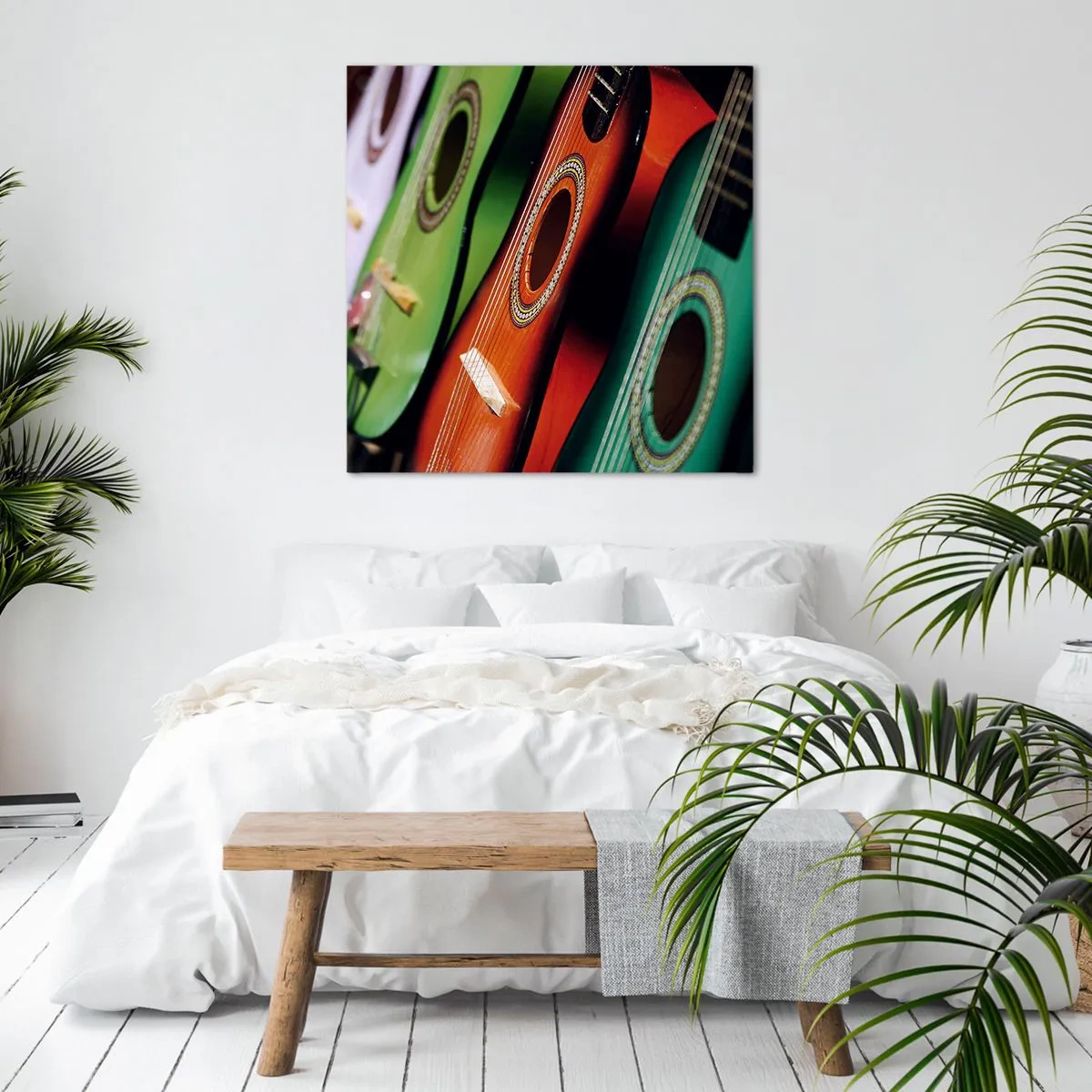Quadro em tela - A guitarra tem muitas cores - 30x30 cm