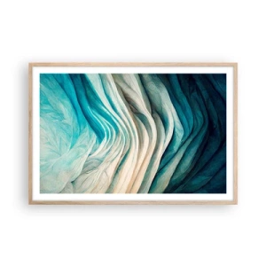 Pôster com moldura de carvalho claro - Insaciabilidade azul - 91x61 cm