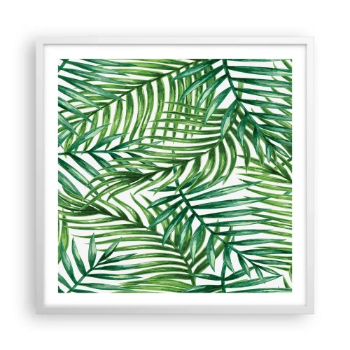 Pôster em moldura branca - Sob as folhas verdes - 60x60 cm