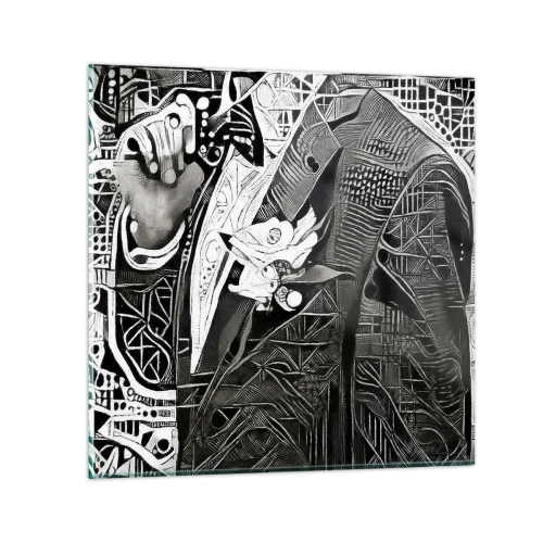 Quadro em vidro - Aparentemente apenas uma pessoa qualquer - 60x60 cm