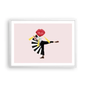 Pôster em moldura branca - Arte pop surreal - 70x50 cm