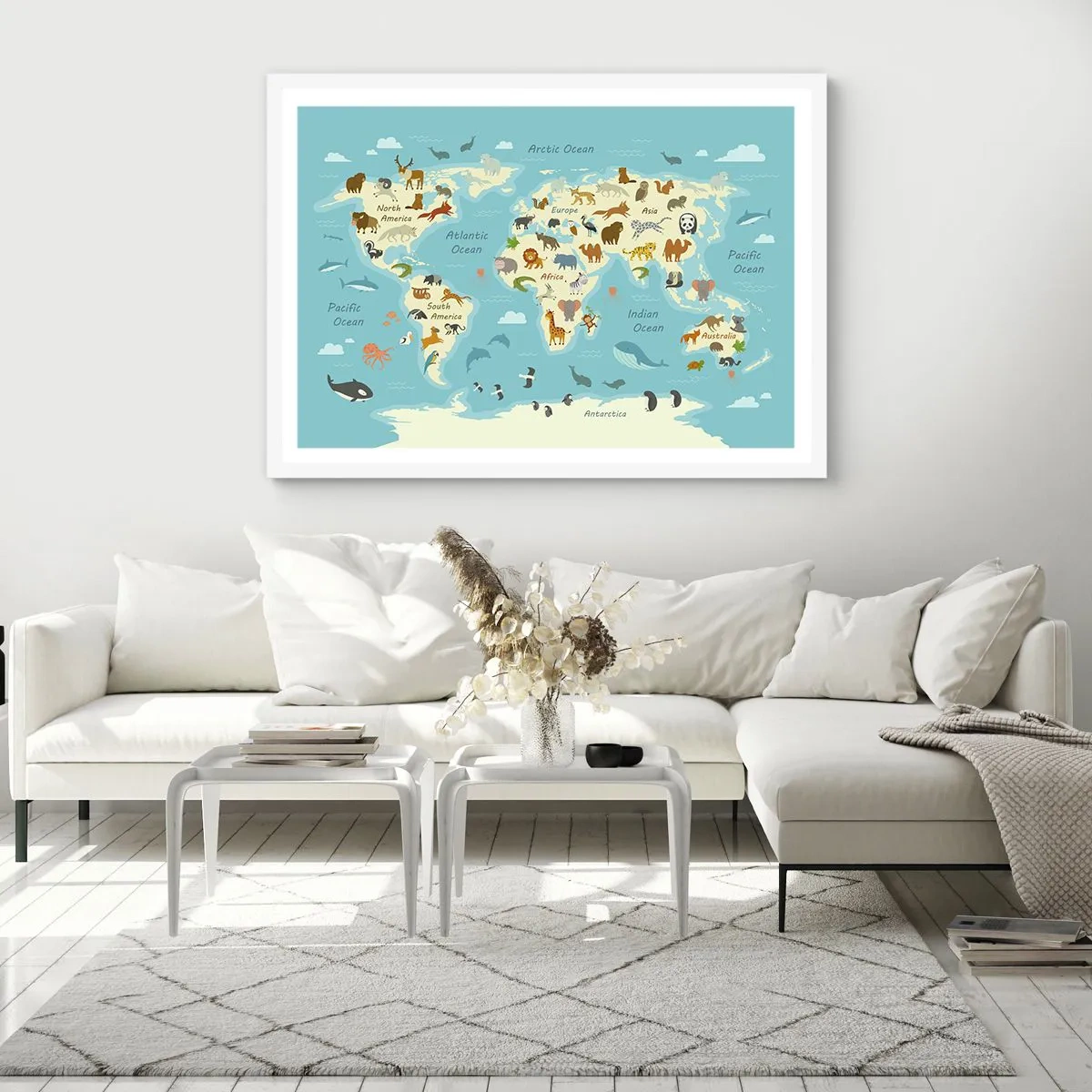 Pôster em moldura branca - Bons vizinhos - 70x50 cm