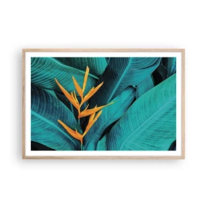 Pôster com moldura de carvalho claro - Flor do Éden - 91x61 cm