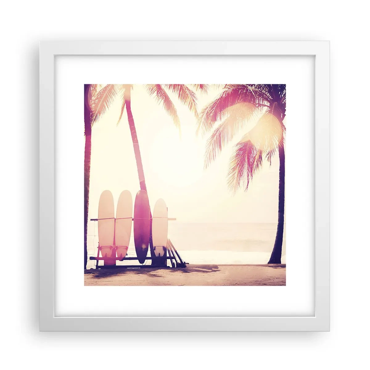 Pôster em moldura branca - Vai ser um grande dia - 30x30 cm