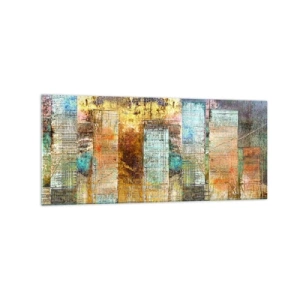 Quadro em vidro - Uma metrópole ensolarada - 120x50 cm
