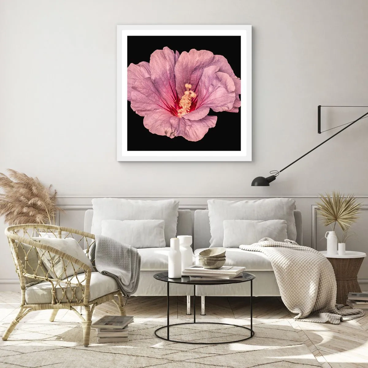 Pôster em moldura branca - Direto para o coração - 30x30 cm