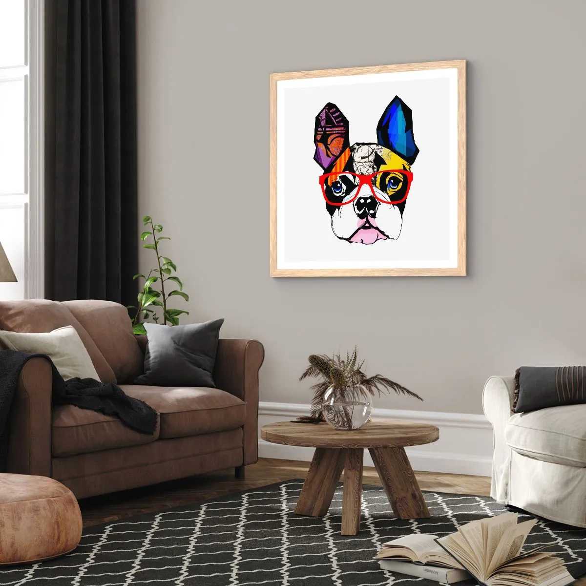 Pôster com moldura de carvalho claro - Intelectual - 50x50 cm