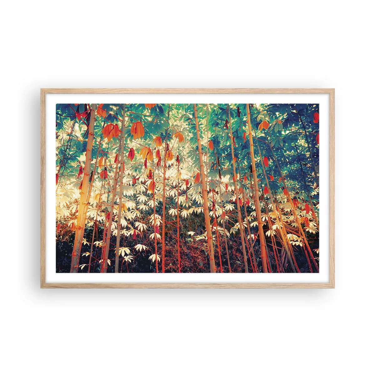 Pôster com moldura de carvalho claro - A vida secreta das folhas - 91x61 cm