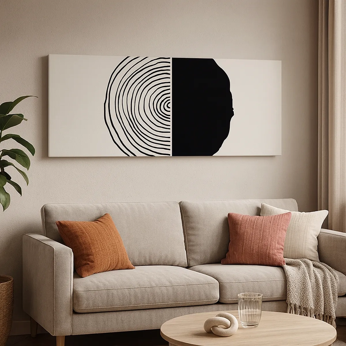 Quadro em tela - Meio a meio - 30x30 cm