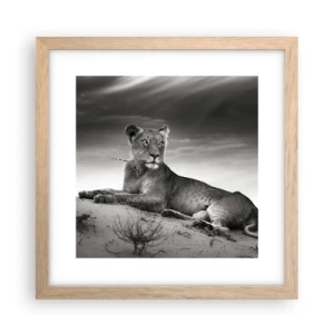 Pôster com moldura de carvalho claro - Descanso da Rainha do Deserto - 30x30 cm