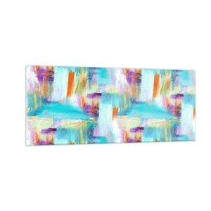 Quadro em vidro - Uma alegre coposição de camadas - 100x40 cm