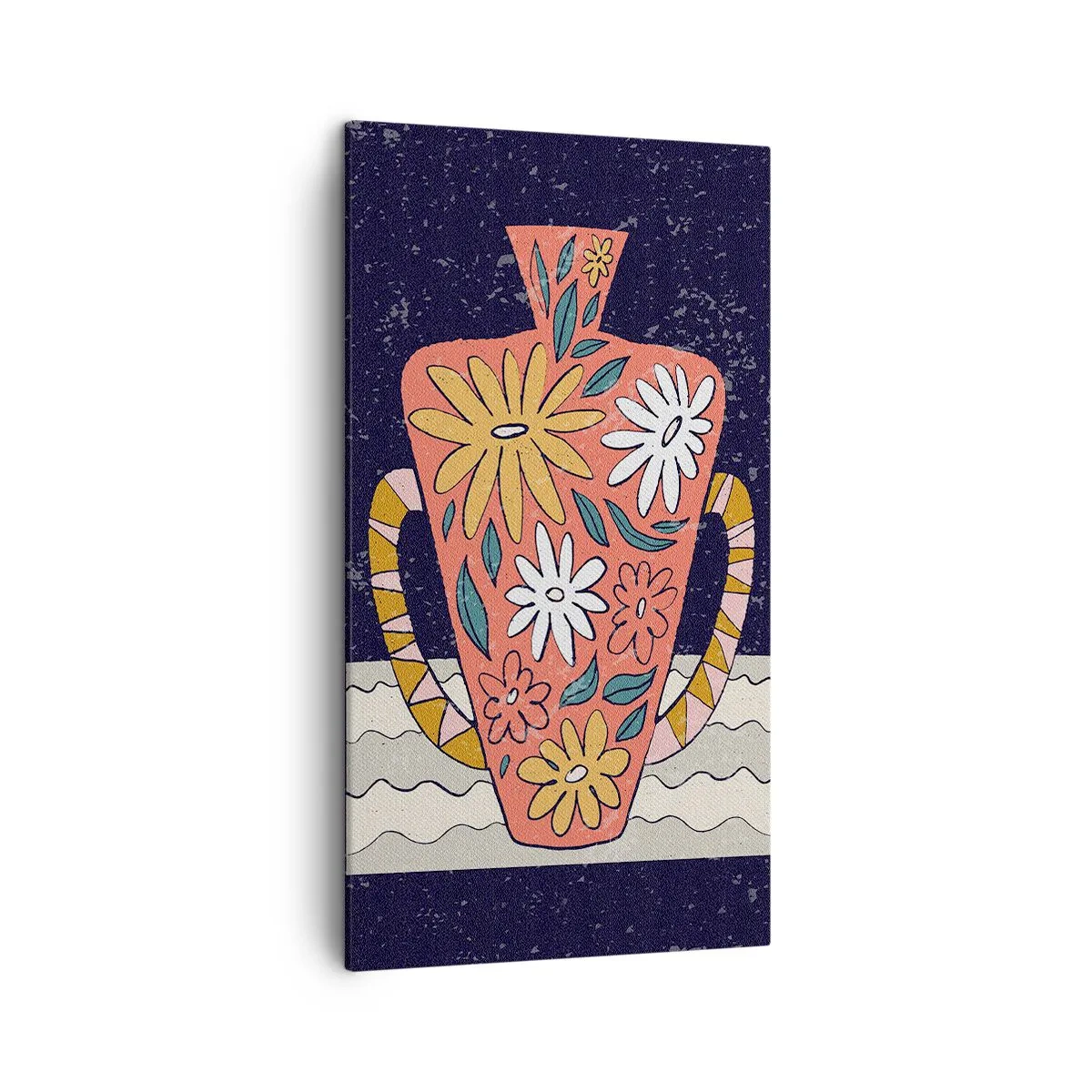 Quadro em tela - Jarro pintado - 45x80 cm