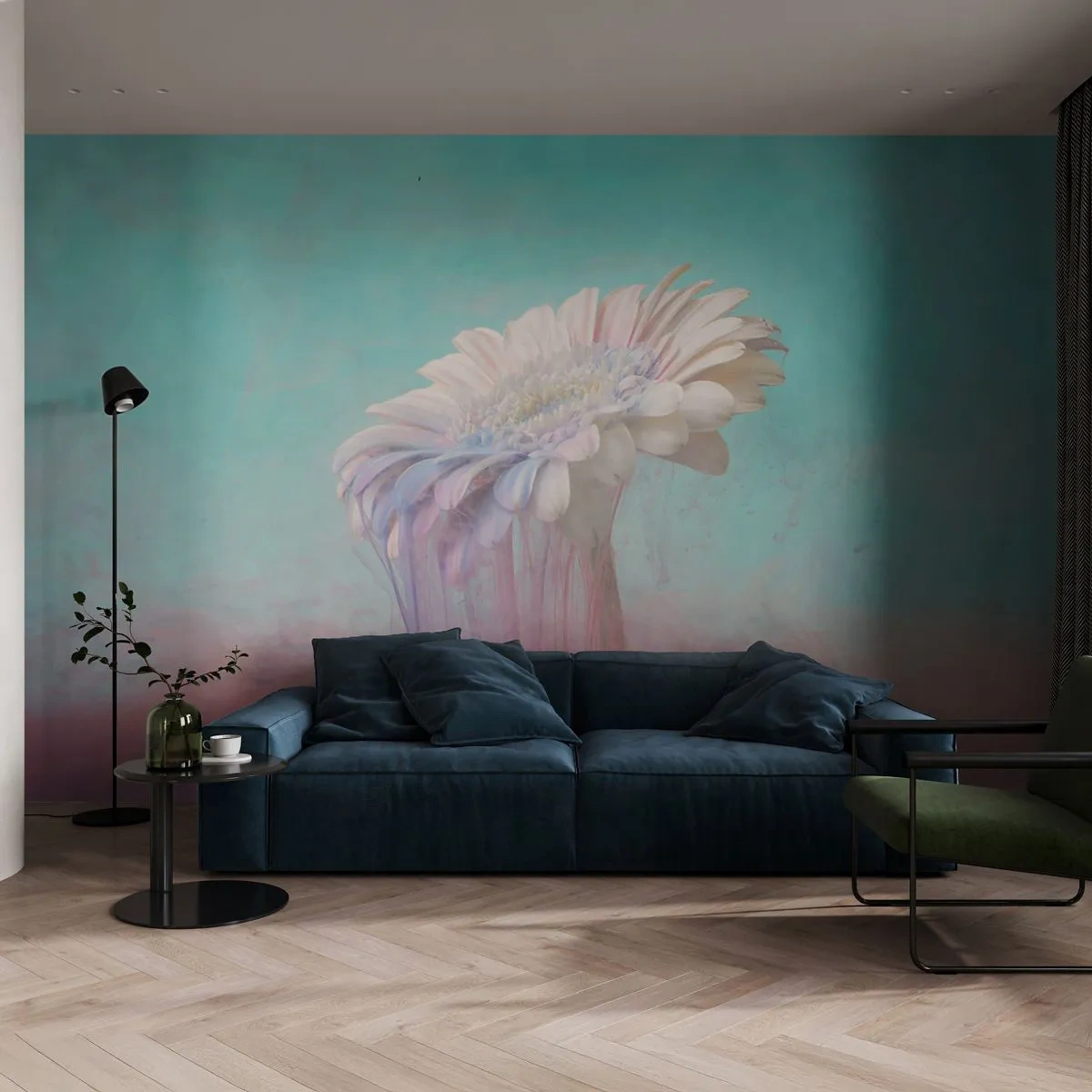 Papel de Parede Premium Canvas - O submundo das flores - Abstração, Flor, Pedaço - 500x350 cm