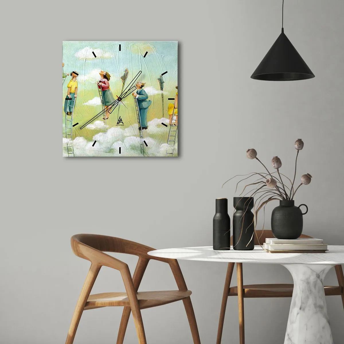 Relógio de parede - Relógio em vidro - Por trás do seu sonho - 30x30 cm