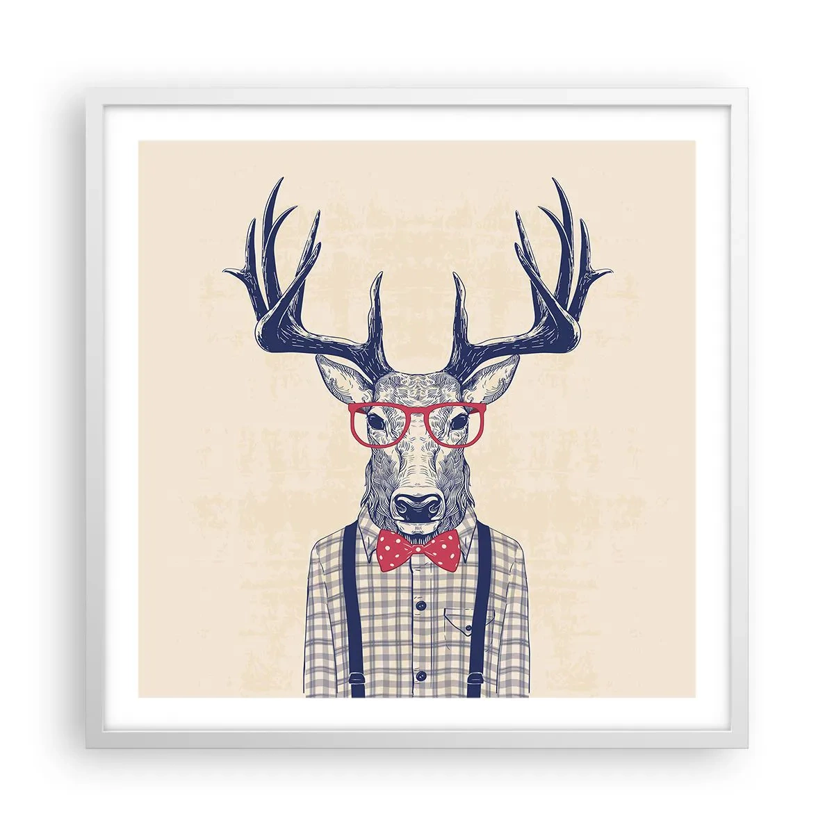 Pôster em moldura branca - Extravagância engraçada - 60x60 cm