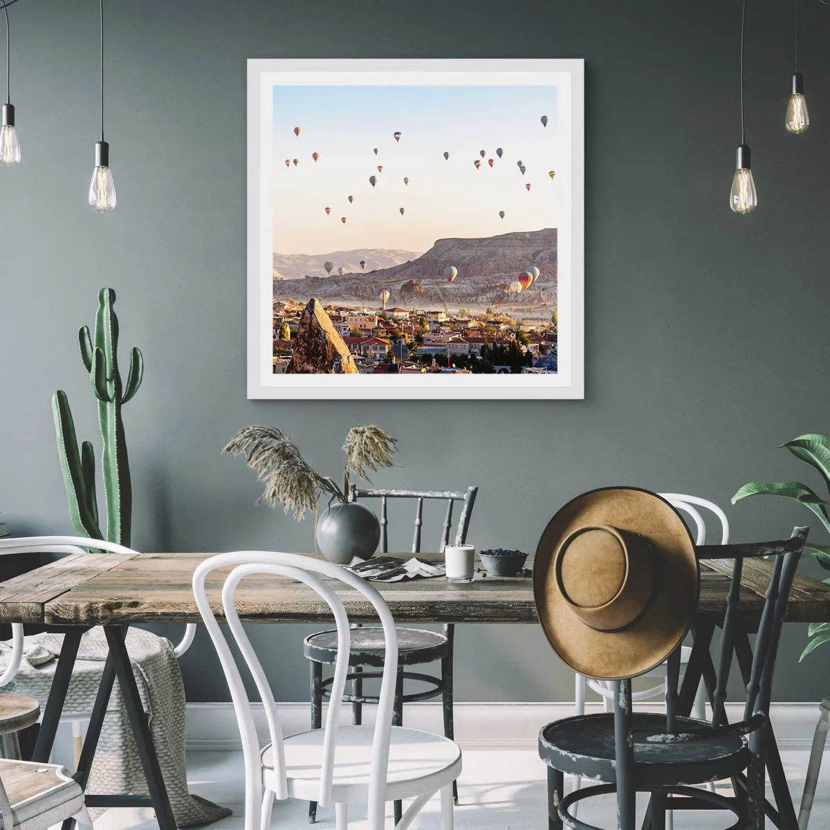 Pôster em moldura branca - Como navios no céu - 50x50 cm
