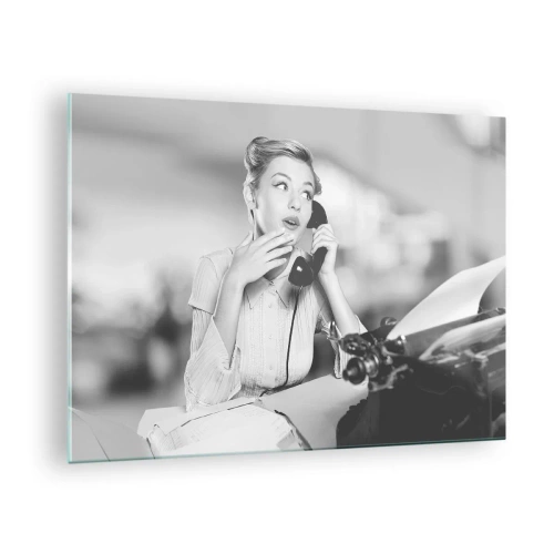 Quadro em vidro - Olá, estamos nos anos 50 aqui. - 70x50cm - Olá, estes são os anos 50. - Decoração de parede moderna para a sala de estar e quarto ARTTOR