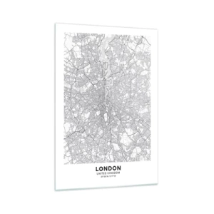 Quadro em vidro - Mapa do labirinto de Londres - 70x100 cm