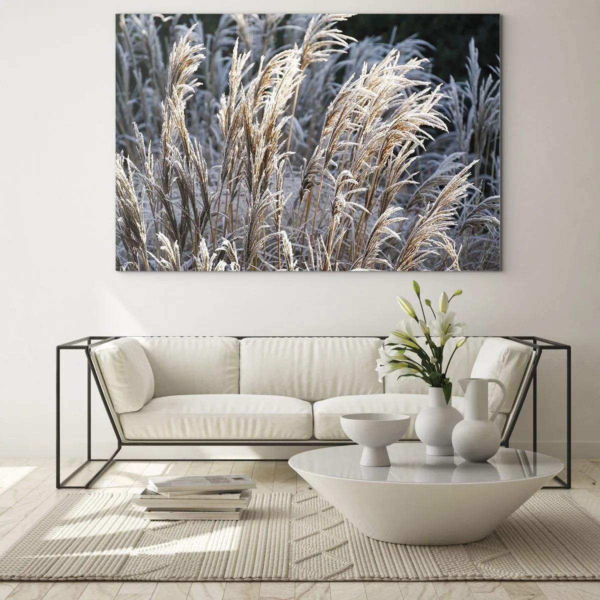 Quadro em vidro - Decorado com a geada - 100x70 cm