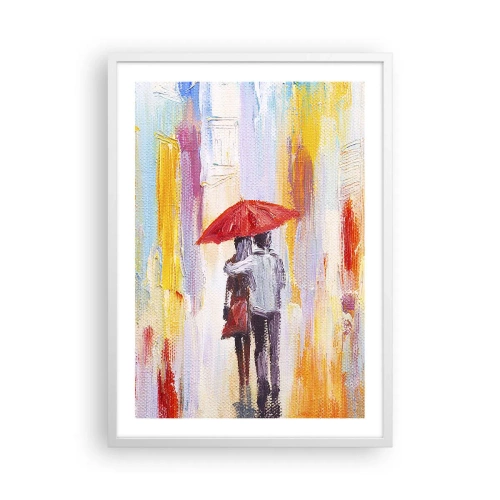 Pôster em moldura branca - Que continue a chover - 50x70 cm