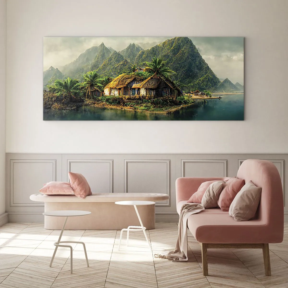 Quadro em vidro - Paraíso Tropical - 140x50 cm