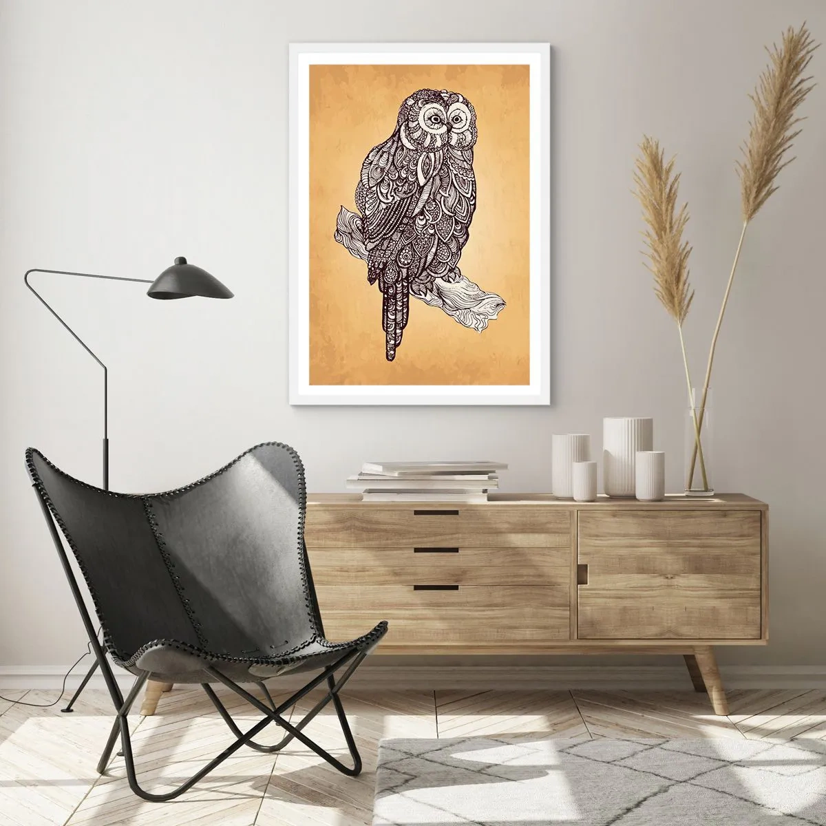 Pôster em moldura branca - Ornamentos intrincados de sabedoria - 61x91 cm