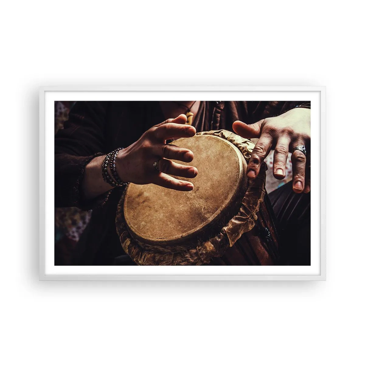 Pôster em moldura branca - No ritmo do coração - 91x61 cm