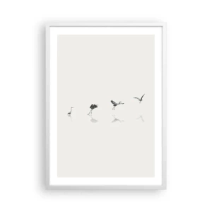 Pôster em moldura branca - Quatro passos simples - 50x70 cm