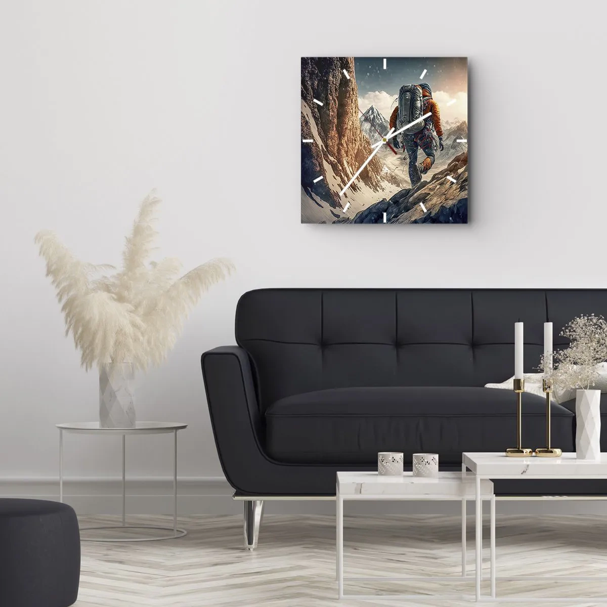 Relógio de parede - Relógio em vidro - Guerreiro solitário - 30x30 cm