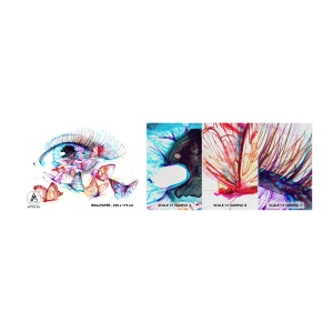 Amostra de papel de parede Premium Canvas - Olhos de conto de fadas - Olho de mulher, Borboleta, Abstração - 100x30 cm