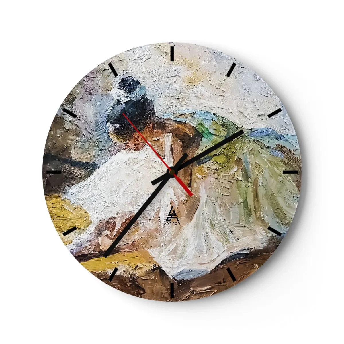 Relógio de parede - Relógio em vidro - Do quadro de Degas - 40x40 cm